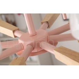 Designer Touch Decorative 6 Light 8 Light Multi Colours Macaron Wood Pendant Light with Glass Shades Chandelier Nordic Style