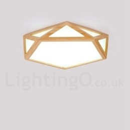 Designer Touch Decorative Dimmable Multi Styles Wood Ceiling Light with Acrylic Shade Ceiling Lamp Nordic Style