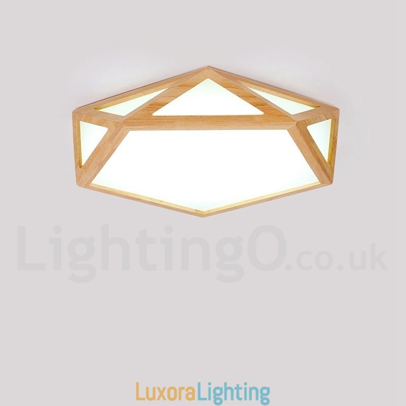 Designer Touch Decorative Dimmable Multi Styles Wood Ceiling Light with Acrylic Shade Ceiling Lamp Nordic Style