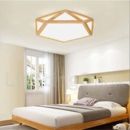 Designer Touch Decorative Dimmable Multi Styles Wood Ceiling Light with Acrylic Shade Ceiling Lamp Nordic Style