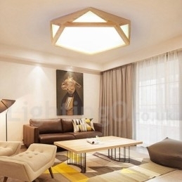 Designer Touch Decorative Dimmable Multi Styles Wood Ceiling Light with Acrylic Shade Ceiling Lamp Nordic Style