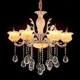 Designer Touch Decorative Jade Crystal Pendant lamp Candle Style Chandelier