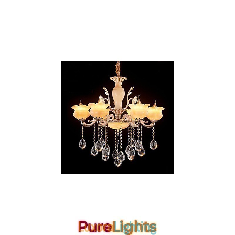 Designer Touch Decorative Jade Crystal Pendant lamp Candle Style Chandelier