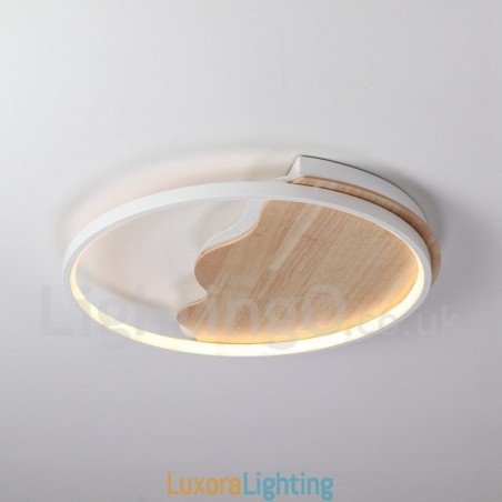 Designer Touch Decorative Dimmable White Cloud Round Wood Ceiling Light Ultrathin Ceiling Lamp Also Can Be Used As Wall Light