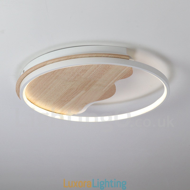 Designer Touch Decorative Dimmable White Cloud Round Wood Ceiling Light Ultrathin Ceiling Lamp Also Can Be Used As Wall Light