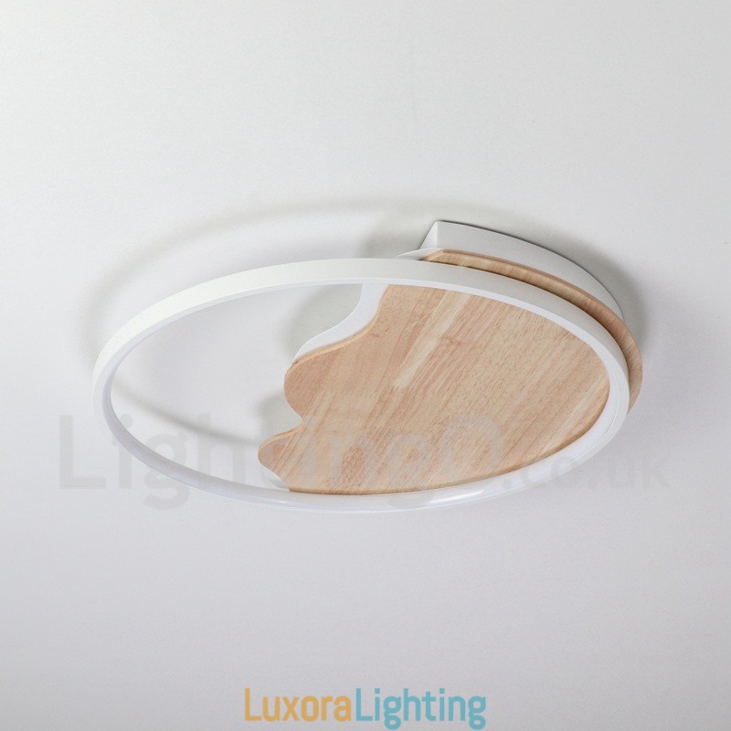 Designer Touch Decorative Dimmable White Cloud Round Wood Ceiling Light Ultrathin Ceiling Lamp Also Can Be Used As Wall Light