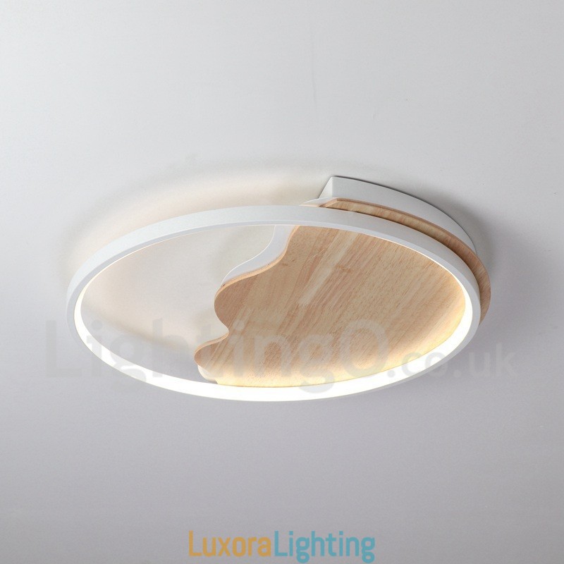 Designer Touch Decorative Dimmable White Cloud Round Wood Ceiling Light Ultrathin Ceiling Lamp Also Can Be Used As Wall Light
