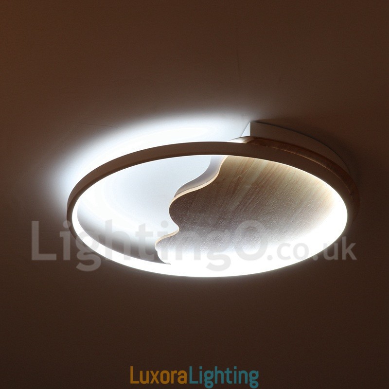 Designer Touch Decorative Dimmable White Cloud Round Wood Ceiling Light Ultrathin Ceiling Lamp Also Can Be Used As Wall Light