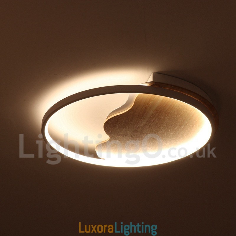 Designer Touch Decorative Dimmable White Cloud Round Wood Ceiling Light Ultrathin Ceiling Lamp Also Can Be Used As Wall Light