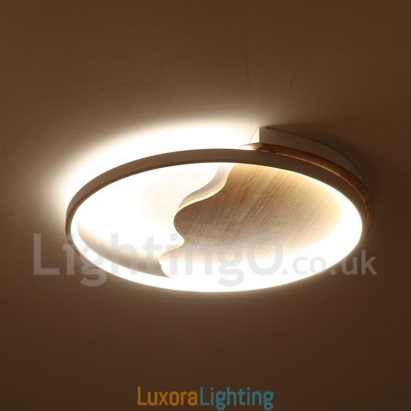 Designer Touch Decorative Dimmable White Cloud Round Wood Ceiling Light Ultrathin Ceiling Lamp Also Can Be Used As Wall Light