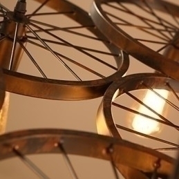 Designer Touch Decorative Lighting Industrial Loft Style Wrought Iron Chandelier Cafe Wheel Chandelier