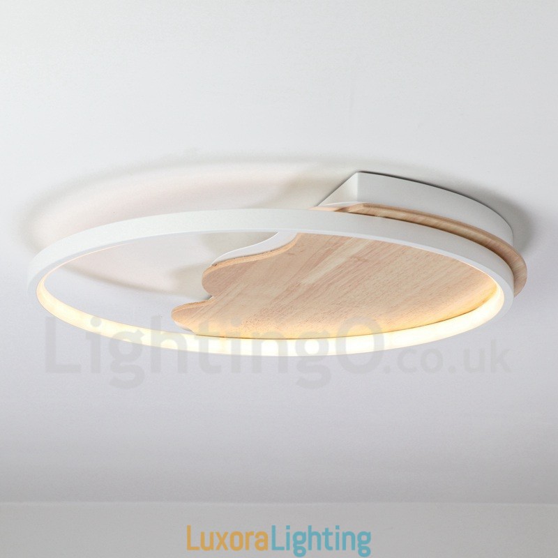 Designer Touch Decorative Dimmable White Cloud Round Wood Ceiling Light Ultrathin Ceiling Lamp Also Can Be Used As Wall Light