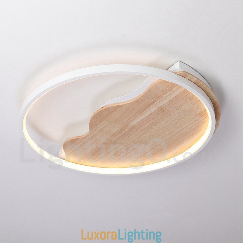 Designer Touch Decorative Dimmable White Cloud Round Wood Ceiling Light Ultrathin Ceiling Lamp Also Can Be Used As Wall Light