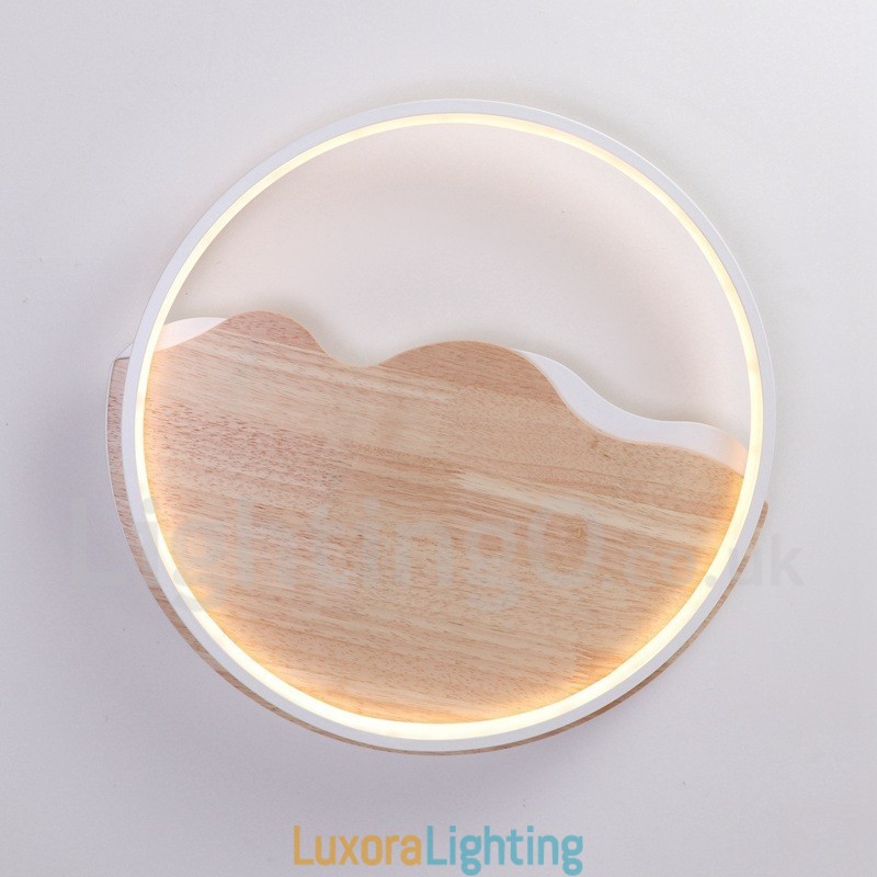 Designer Touch Decorative Dimmable White Cloud Round Wood Ceiling Light Ultrathin Ceiling Lamp Also Can Be Used As Wall Light