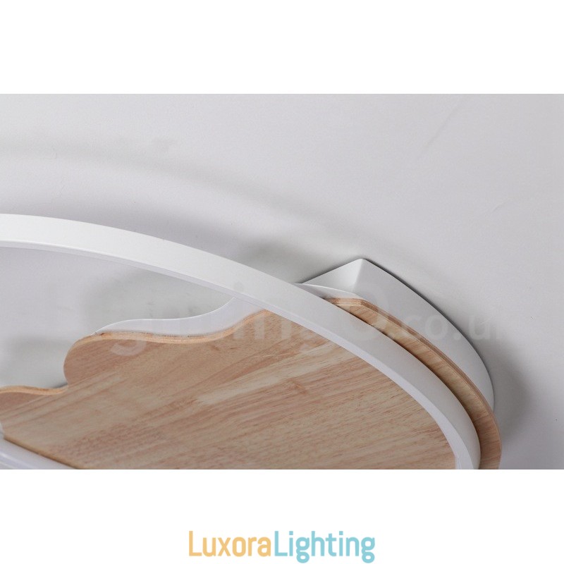 Designer Touch Decorative Dimmable White Cloud Round Wood Ceiling Light Ultrathin Ceiling Lamp Also Can Be Used As Wall Light