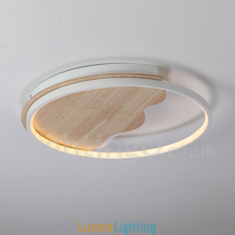 Designer Touch Decorative Dimmable White Cloud Round Wood Ceiling Light Ultrathin Ceiling Lamp Also Can Be Used As Wall Light
