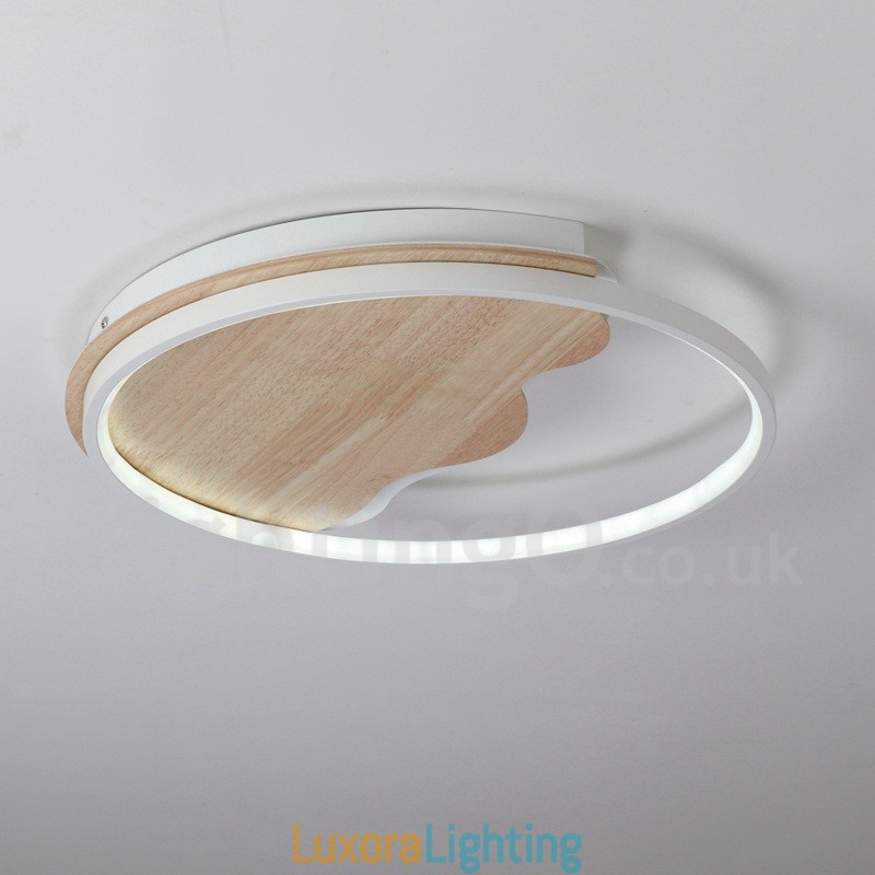 Designer Touch Decorative Dimmable White Cloud Round Wood Ceiling Light Ultrathin Ceiling Lamp Also Can Be Used As Wall Light