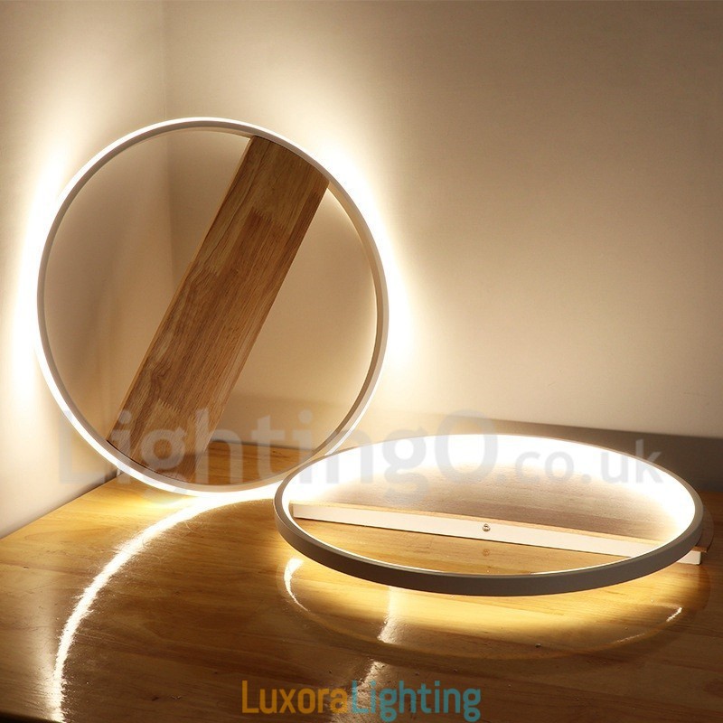 Designer Touch Decorative Dimmable White Round Wood Ceiling Light Ultrathin Ceiling Lamp Also Can Be Used As Wall Light