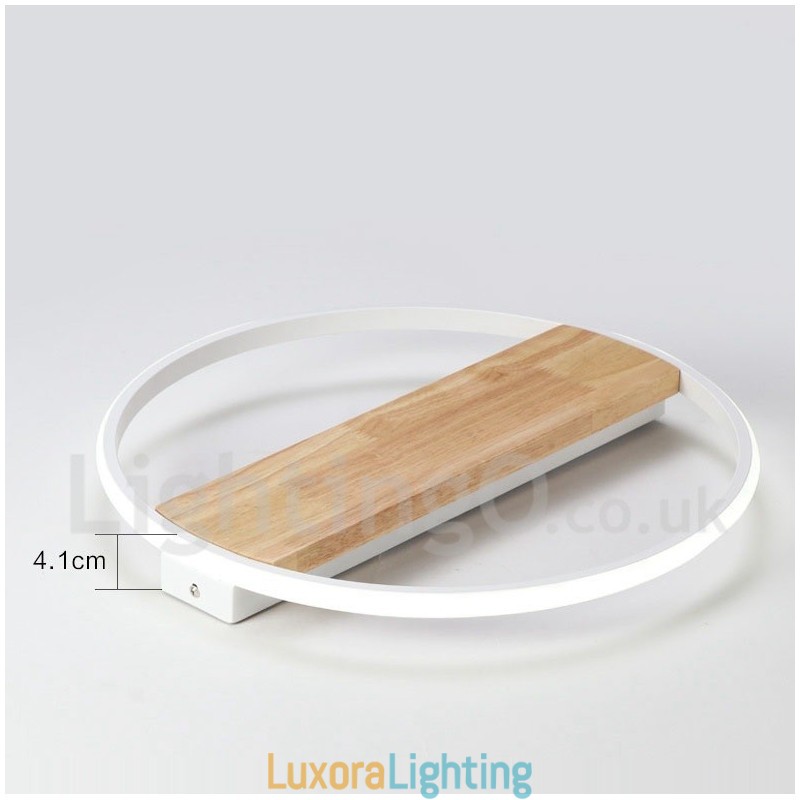 Designer Touch Decorative Dimmable White Round Wood Ceiling Light Ultrathin Ceiling Lamp Also Can Be Used As Wall Light