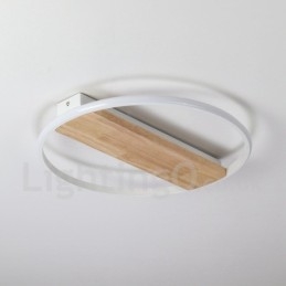 Designer Touch Decorative Dimmable White Round Wood Ceiling Light Ultrathin Ceiling Lamp Also Can Be Used As Wall Light