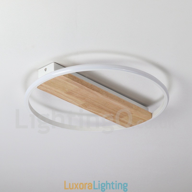 Designer Touch Decorative Dimmable White Round Wood Ceiling Light Ultrathin Ceiling Lamp Also Can Be Used As Wall Light