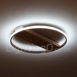 Designer Touch Decorative Dimmable White Round Wood Ceiling Light Ultrathin Ceiling Lamp Also Can Be Used As Wall Light