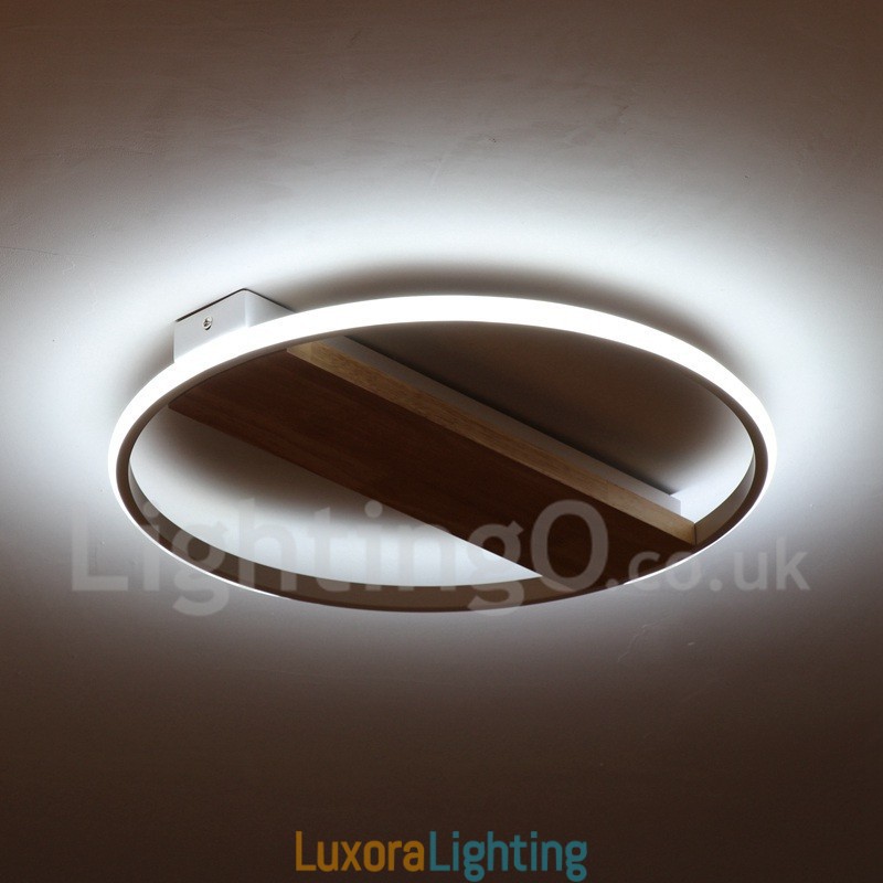 Designer Touch Decorative Dimmable White Round Wood Ceiling Light Ultrathin Ceiling Lamp Also Can Be Used As Wall Light