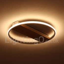 Designer Touch Decorative Dimmable White Round Wood Ceiling Light Ultrathin Ceiling Lamp Also Can Be Used As Wall Light