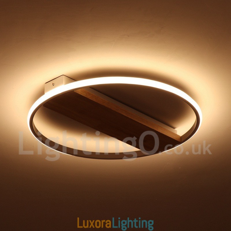 Designer Touch Decorative Dimmable White Round Wood Ceiling Light Ultrathin Ceiling Lamp Also Can Be Used As Wall Light