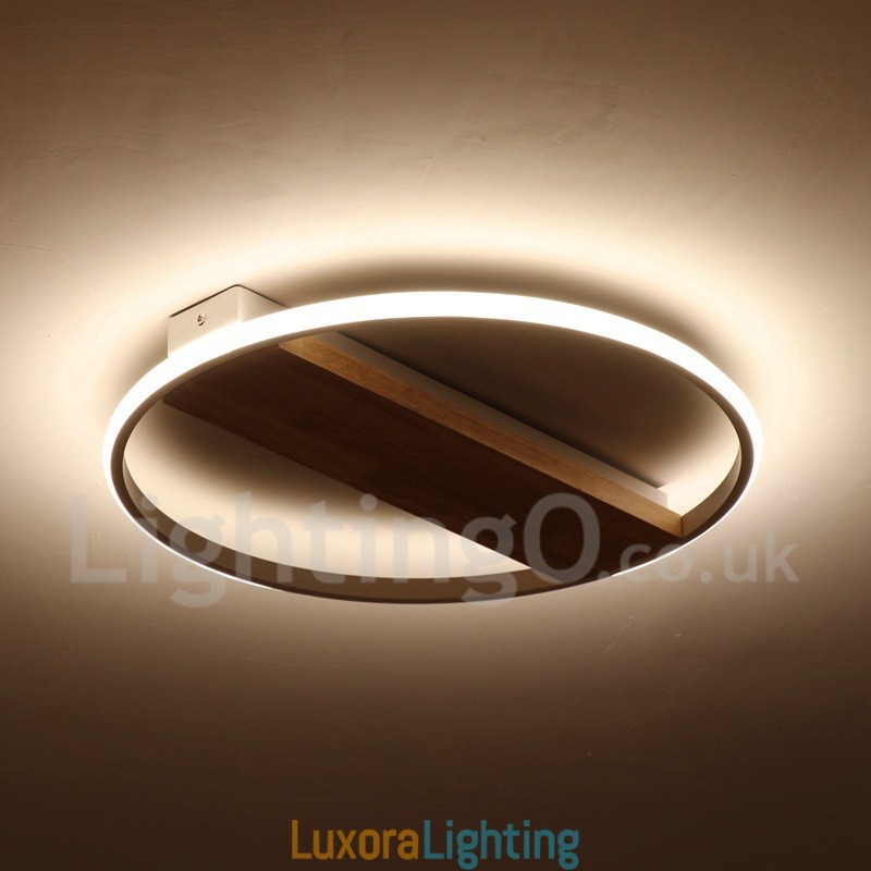 Designer Touch Decorative Dimmable White Round Wood Ceiling Light Ultrathin Ceiling Lamp Also Can Be Used As Wall Light