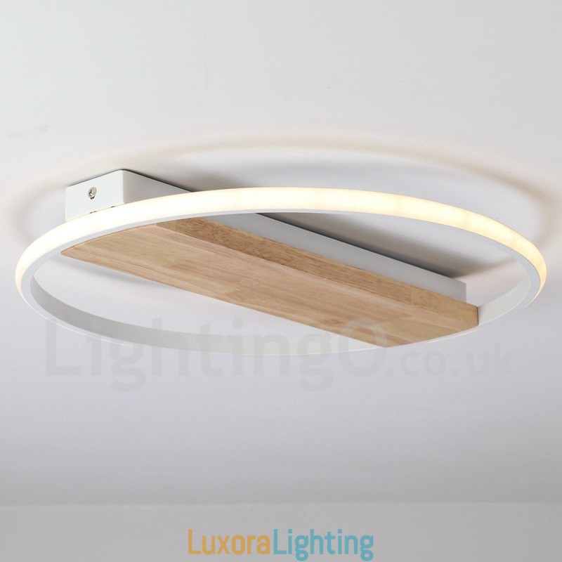Designer Touch Decorative Dimmable White Round Wood Ceiling Light Ultrathin Ceiling Lamp Also Can Be Used As Wall Light