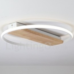 Designer Touch Decorative Dimmable White Round Wood Ceiling Light Ultrathin Ceiling Lamp Also Can Be Used As Wall Light