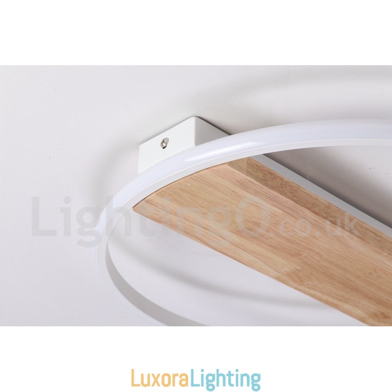 Designer Touch Decorative Dimmable White Round Wood Ceiling Light Ultrathin Ceiling Lamp Also Can Be Used As Wall Light