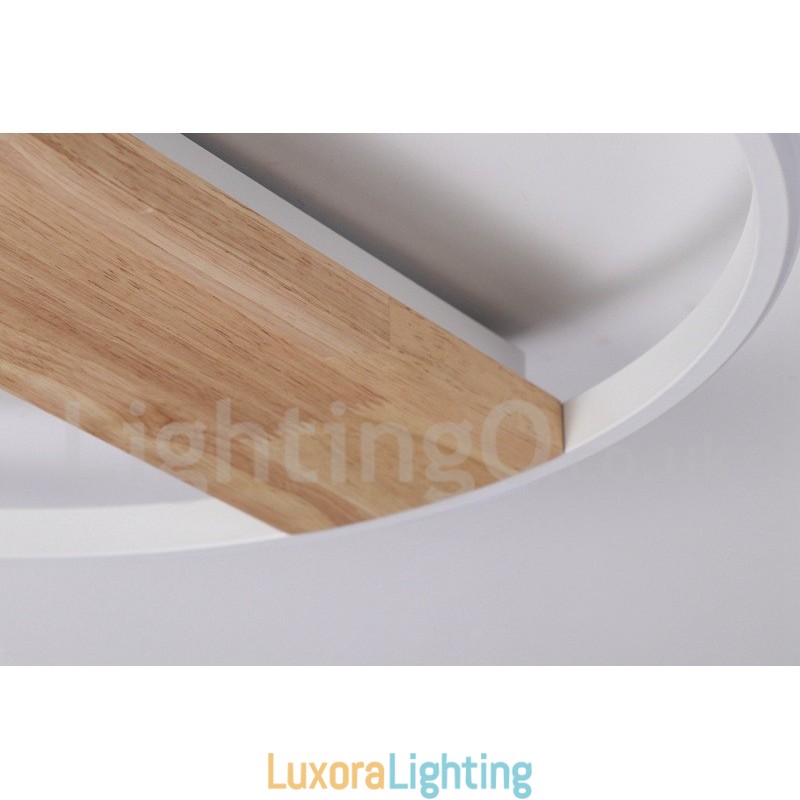 Designer Touch Decorative Dimmable White Round Wood Ceiling Light Ultrathin Ceiling Lamp Also Can Be Used As Wall Light