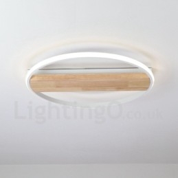 Designer Touch Decorative Dimmable White Round Wood Ceiling Light Ultrathin Ceiling Lamp Also Can Be Used As Wall Light