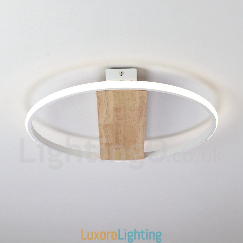 Designer Touch Decorative Dimmable White Round Wood Ceiling Light Ultrathin Ceiling Lamp Also Can Be Used As Wall Light
