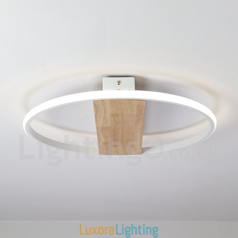Designer Touch Decorative Dimmable White Round Wood Ceiling Light Ultrathin Ceiling Lamp Also Can Be Used As Wall Light