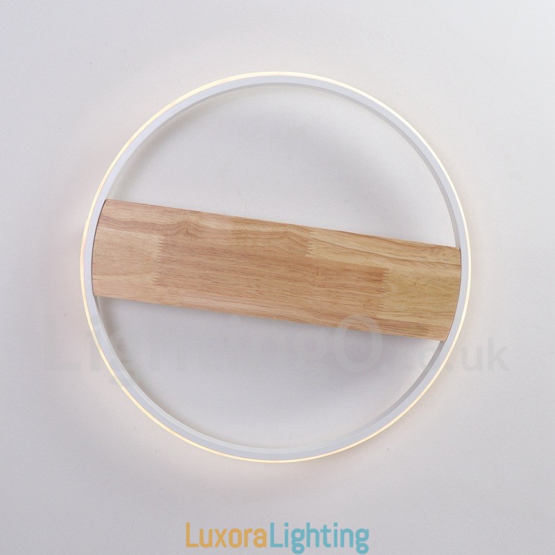 Designer Touch Decorative Dimmable White Round Wood Ceiling Light Ultrathin Ceiling Lamp Also Can Be Used As Wall Light