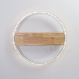 Designer Touch Decorative Dimmable White Round Wood Ceiling Light Ultrathin Ceiling Lamp Also Can Be Used As Wall Light