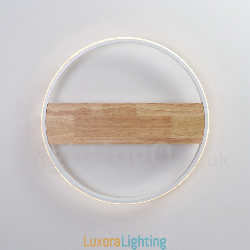 Designer Touch Decorative Dimmable White Round Wood Ceiling Light Ultrathin Ceiling Lamp Also Can Be Used As Wall Light