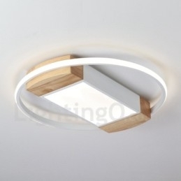 Designer Touch Decorative Dimmable White Round Wood Ceiling Light Ultrathin Ceiling Lamp Also Can Be Used As Wall Light