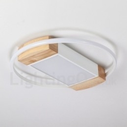 Designer Touch Decorative Dimmable White Round Wood Ceiling Light Ultrathin Ceiling Lamp Also Can Be Used As Wall Light