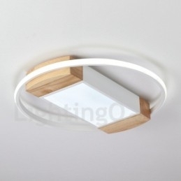 Designer Touch Decorative Dimmable White Round Wood Ceiling Light Ultrathin Ceiling Lamp Also Can Be Used As Wall Light