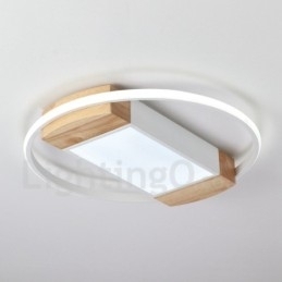 Designer Touch Decorative Dimmable White Round Wood Ceiling Light Ultrathin Ceiling Lamp Also Can Be Used As Wall Light