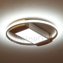 Designer Touch Decorative Dimmable White Round Wood Ceiling Light Ultrathin Ceiling Lamp Also Can Be Used As Wall Light