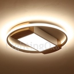 Designer Touch Decorative Dimmable White Round Wood Ceiling Light Ultrathin Ceiling Lamp Also Can Be Used As Wall Light