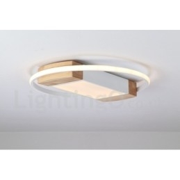 Designer Touch Decorative Dimmable White Round Wood Ceiling Light Ultrathin Ceiling Lamp Also Can Be Used As Wall Light