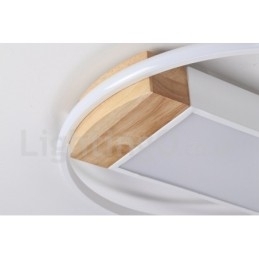 Designer Touch Decorative Dimmable White Round Wood Ceiling Light Ultrathin Ceiling Lamp Also Can Be Used As Wall Light