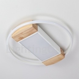Designer Touch Decorative Dimmable White Round Wood Ceiling Light Ultrathin Ceiling Lamp Also Can Be Used As Wall Light
