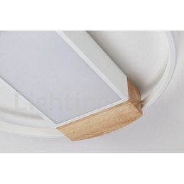 Designer Touch Decorative Dimmable White Round Wood Ceiling Light Ultrathin Ceiling Lamp Also Can Be Used As Wall Light